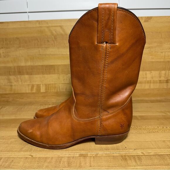 Frye boots Womens Leather Pointed Toe Cowboy Ankle Boots Brown Size 5.5 USA - Picture 2 of 7